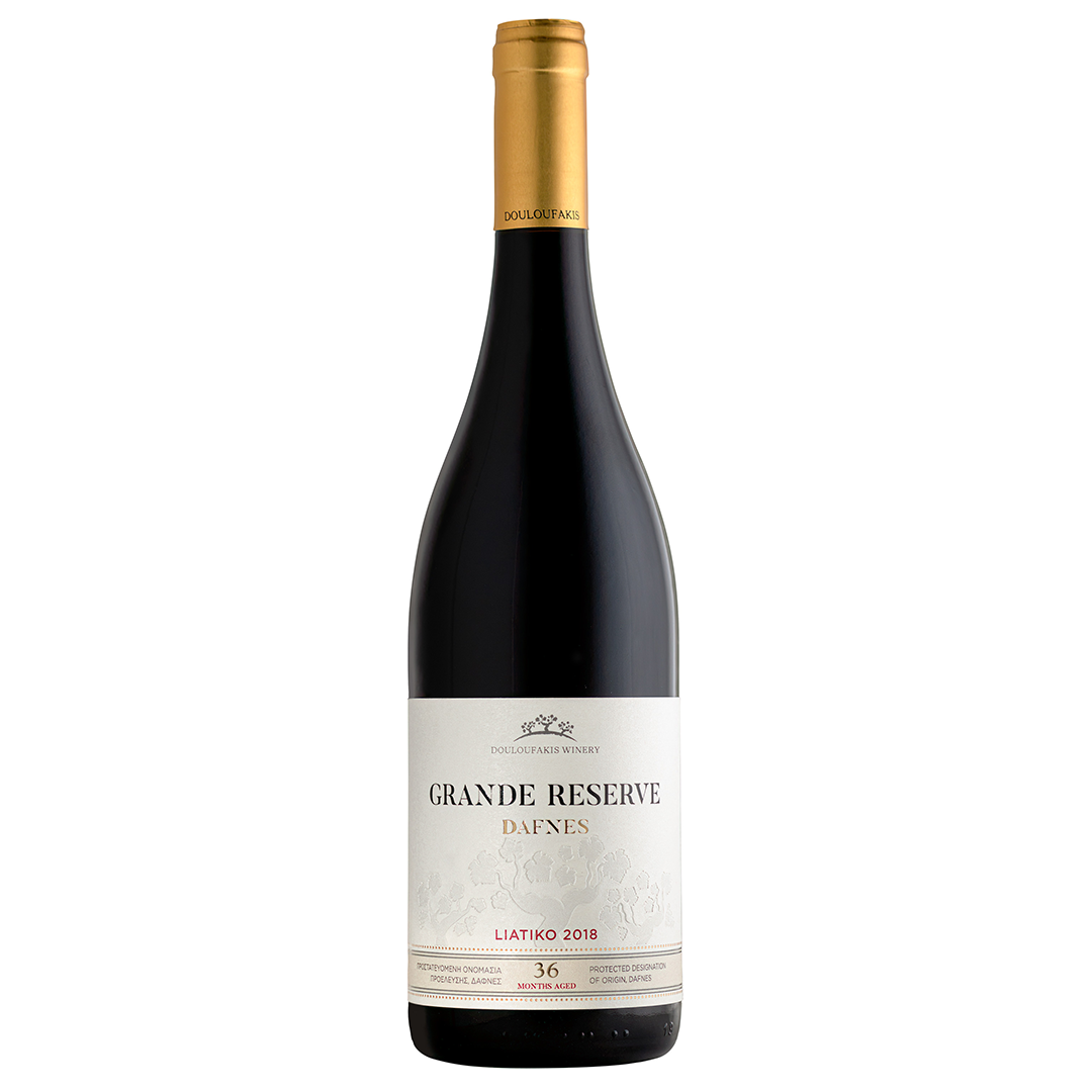 Gerijpte rode Griekse wijn uit Kreta van Liatiko – Douloufakis Grand Reserve fles