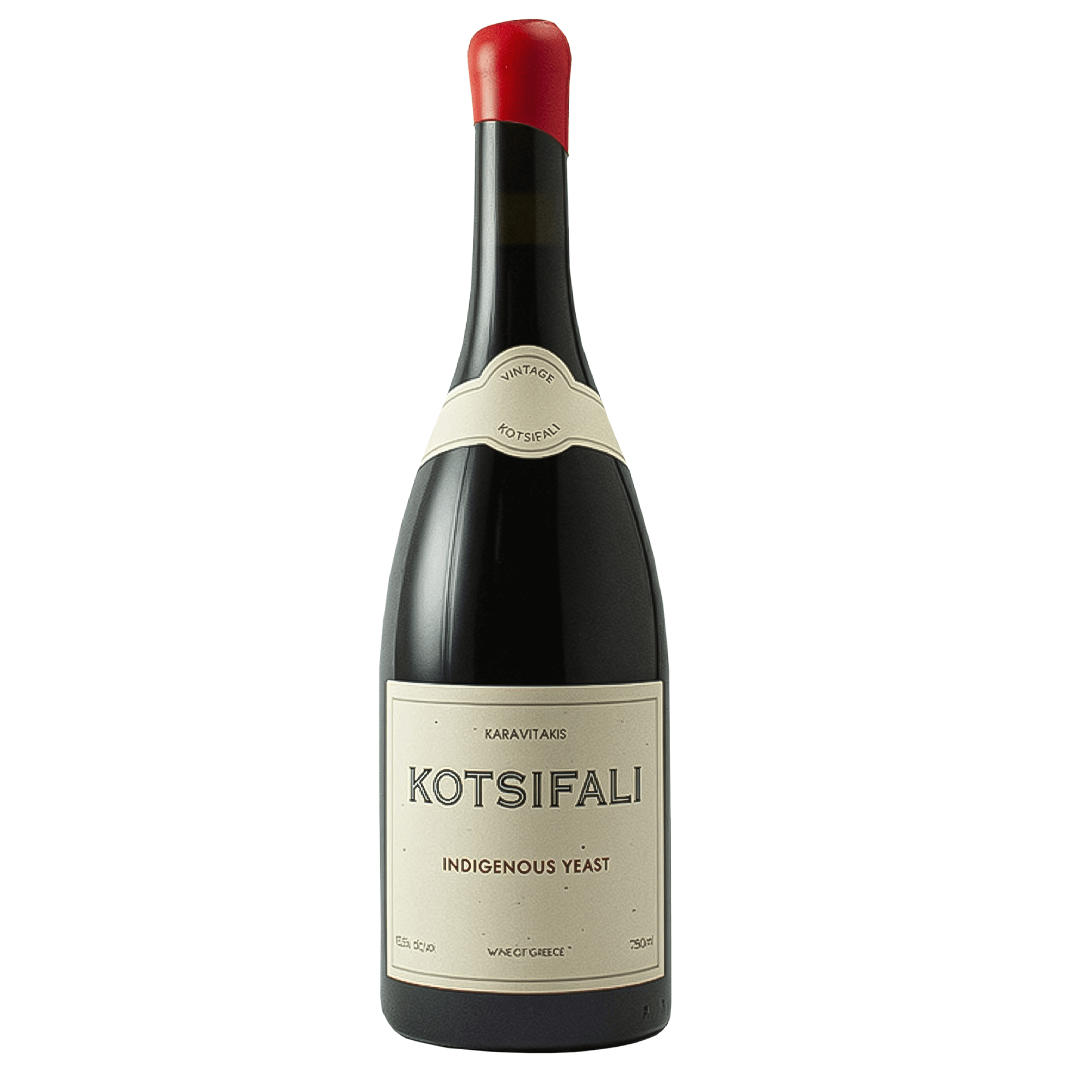 Griekse wijn uit Kreta van Kotsifali, vergist met inheemse gisten voor maximale expressie en puurheid