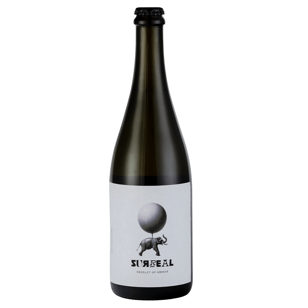 Licht bruisende pet nat natuurwijn uit Kreta van Vidiano, Thalassinos Surreal Pet Nat fles