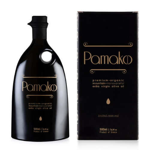 Biologische olijfolie uit Kreta met zeer hoge polyfenolen, Pamako Tsounati in luxe giftbox